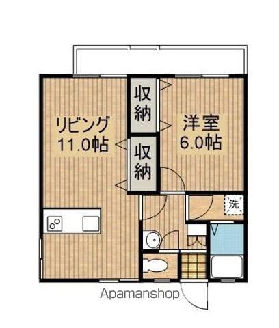 ヴェレッザ一の宮(1LDK/2階)の間取り写真