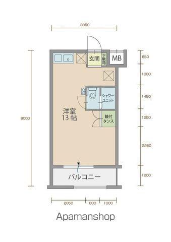 エクレール90(ワンルーム/3階)の間取り写真