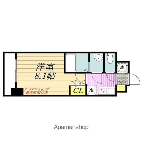 プレスタイル菊川(1K/6階)の間取り写真