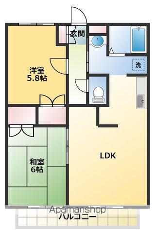 エクセレントK(2LDK/2階)の間取り写真