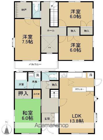 名鉄常滑線 新舞子駅 徒歩21分 2階建 築32年(4LDK)の間取り写真