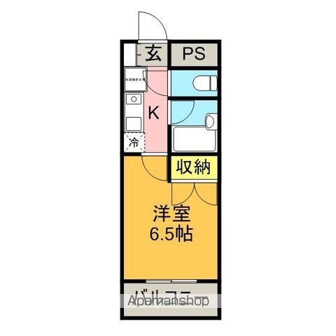 香の木ハイツ(1K/2階)の間取り写真
