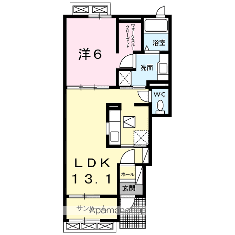 アルヴィータ(1LDK/1階)の間取り写真