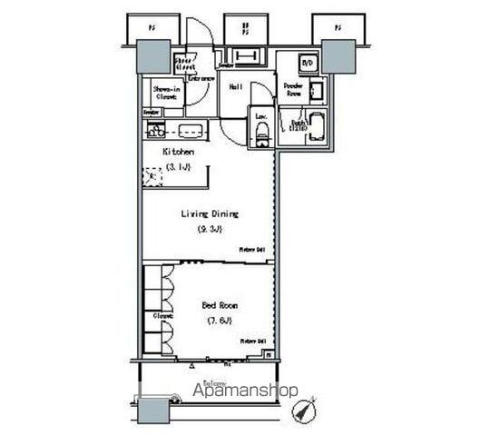 THE TOKYO TOWERS MIDTOWER(1LDK/7階)の間取り写真