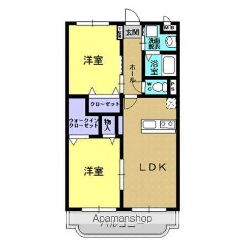 ユーミーブルースカイ(2LDK/2階)の間取り写真