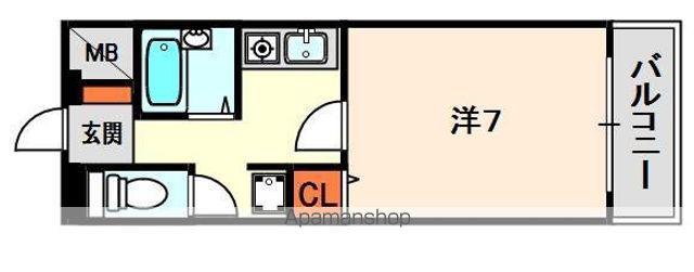 アルファクラージュくずは(1K/4階)の間取り写真