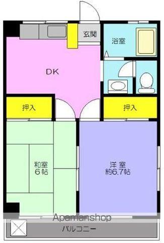 メゾン武蔵野(2DK/4階)の間取り写真