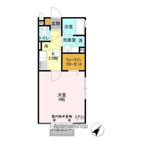 ラ・グラシューズ(1K/1階)の間取り写真