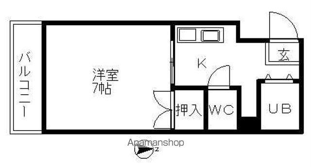 BELL HOUSE(1K/3階)の間取り写真