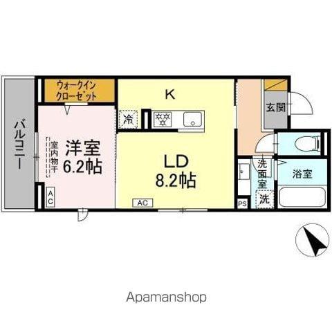 CRADLE(1LDK/3階)の間取り写真