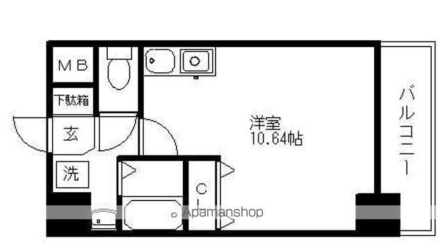 ミラージュ大津京(ワンルーム/2階)の間取り写真