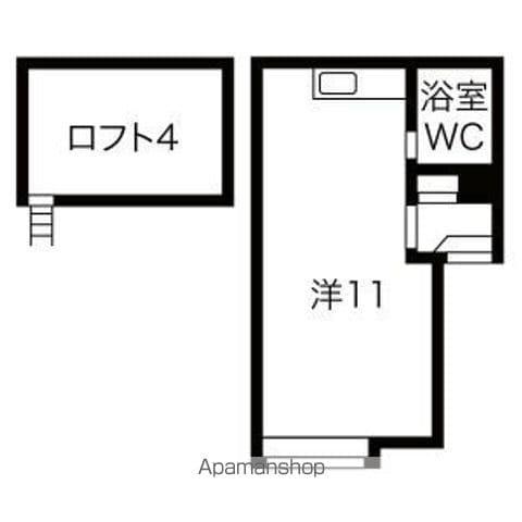 ピュアハウス(ワンルーム/2階)の間取り写真