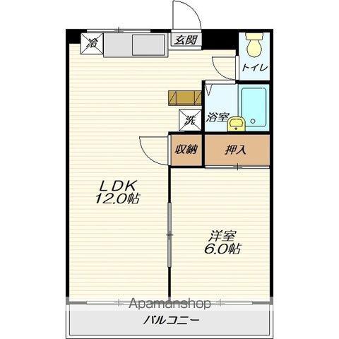 ラビットハウス白山Ⅱ(1LDK/1階)の間取り写真