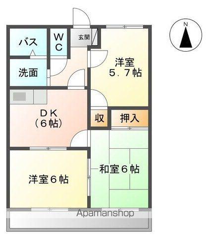 プロミネンス(3DK/3階)の間取り写真