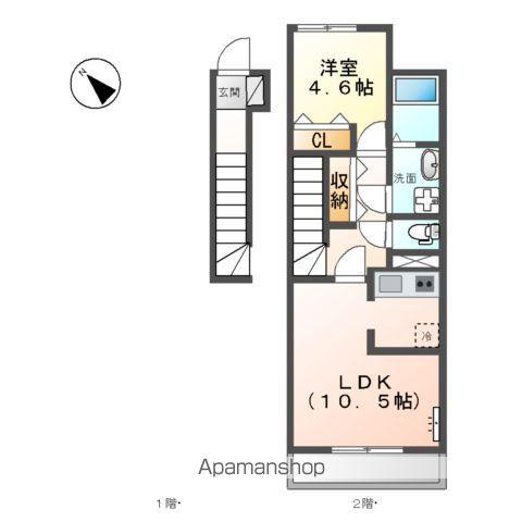 土讃線 善通寺駅 徒歩30分 2階建 築8年(1LDK/2階)の間取り写真