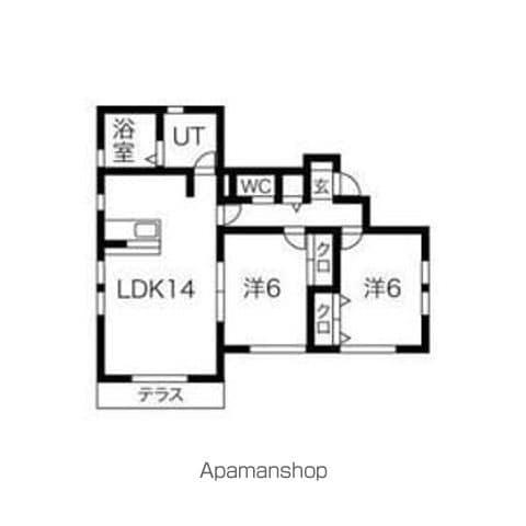プラテア大曽根(2LDK/1階)の間取り写真