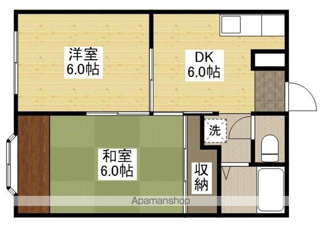 メゾンエスポアB棟(2DK/2階)の間取り写真