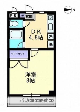 フォレスト林(1DK/2階)の間取り写真