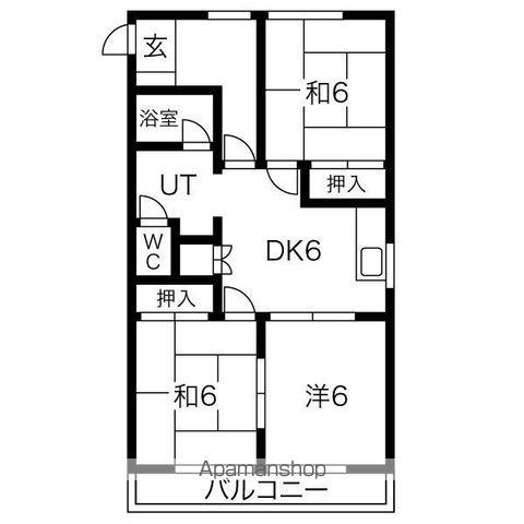 コーポソアラ北(3DK/3階)の間取り写真