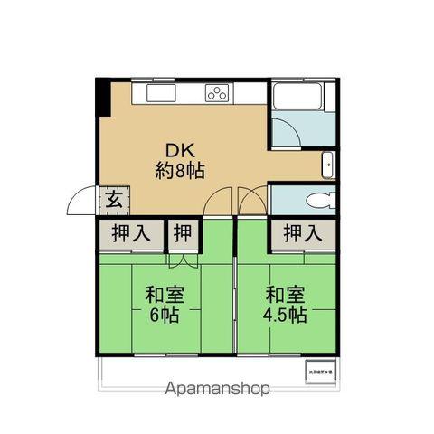 グリーンハウス(2DK/1階)の間取り写真