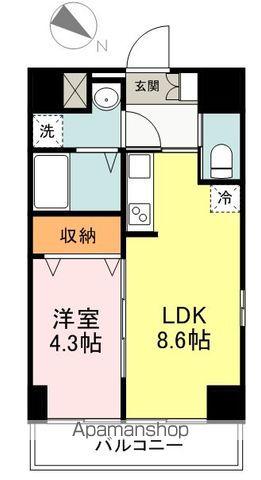 プランドビル本町Ⅱ(1LDK/10階)の間取り写真