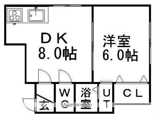 ドリーム24(1DK/2階)の間取り写真