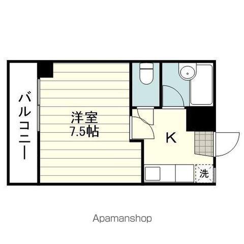 グリーンパークビル(1K/5階)の間取り写真