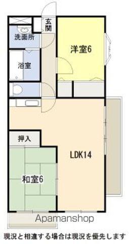 プレマールⅠ(2LDK/2階)の間取り写真