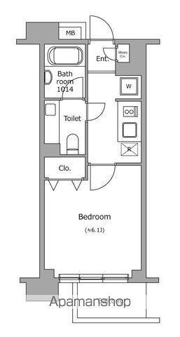 レジディア新宿イーストⅡ(1K/1階)の間取り写真