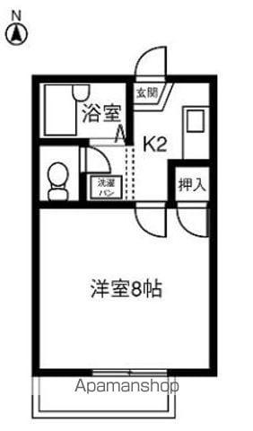 ハイツ岡本Ⅰ(1K/2階)の間取り写真
