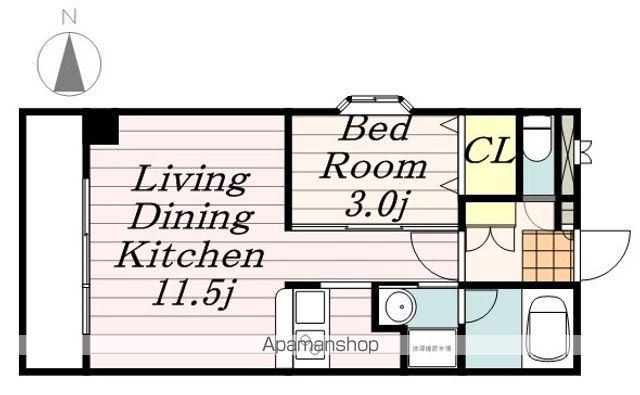 ヘルデンフィールズ2(1LDK/4階)の間取り写真