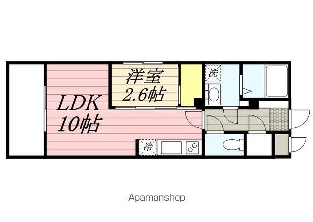 シティみの原(1DK/1階)の間取り写真