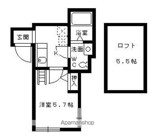 アランチェート矢田(1K/1階)の間取り写真