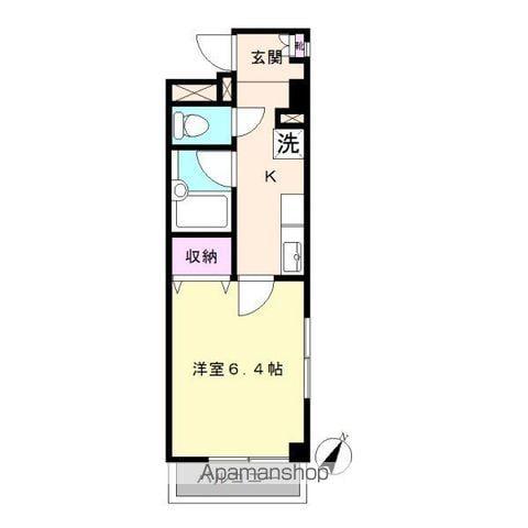 パークサイド見次第1レッツビル(1K/1階)の間取り写真