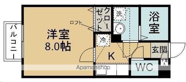 HILL BASE(1K/2階)の間取り写真