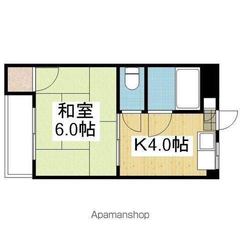 参川第1マンション(1K/3階)の間取り写真