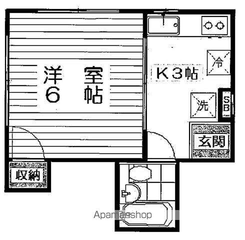フラワービレッジ(1K/1階)の間取り写真