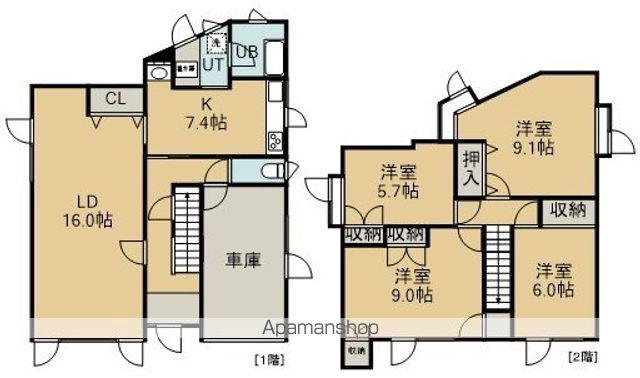 函館本線 五稜郭駅 徒歩13分 2階建 築47年(4LDK)の間取り写真