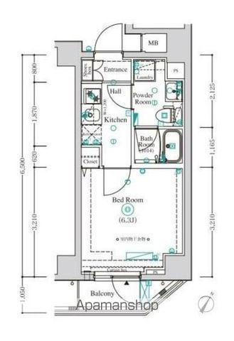 AZEST横濱関内(1K/8階)の間取り写真