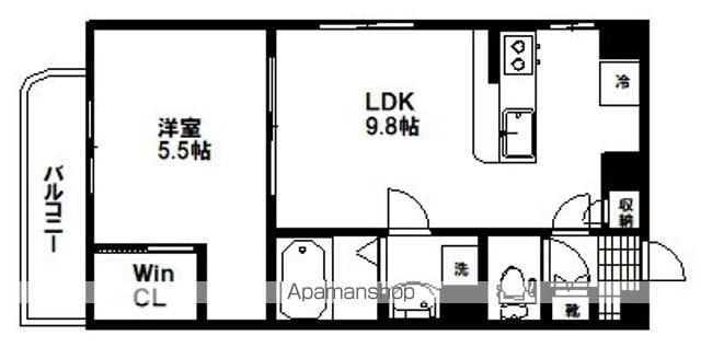 ティンクホーム(1LDK/2階)の間取り写真
