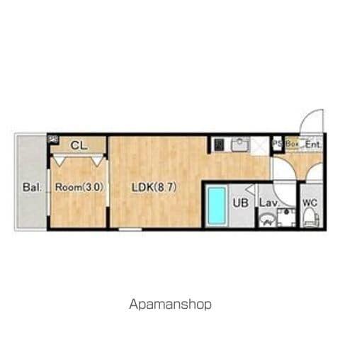 ジーメゾン狭山水野ブランカ(1LDK/2階)の間取り写真