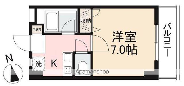 ウッドネスト紫雲(1K/3階)の間取り写真