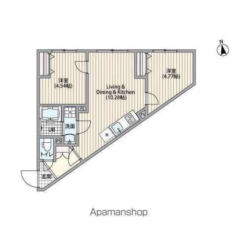 エルファーロ笹塚Ⅲ(2LDK/3階)の間取り写真