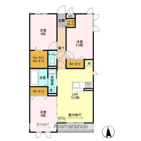 ゼピュロス学園の森 M(3LDK/2階)の間取り写真