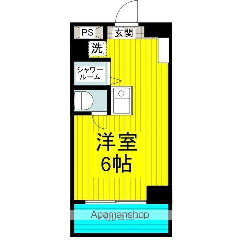 KS B一の坂(1K/4階)の間取り写真
