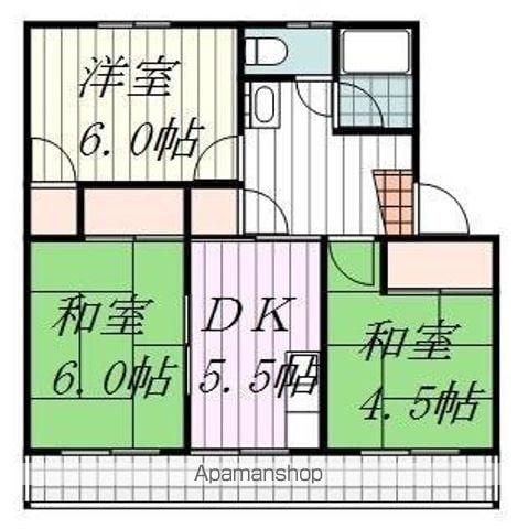 コーポ永木(3DK/2階)の間取り写真