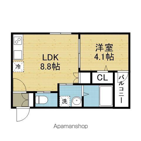 CINQ勝山北(1LDK/2階)の間取り写真