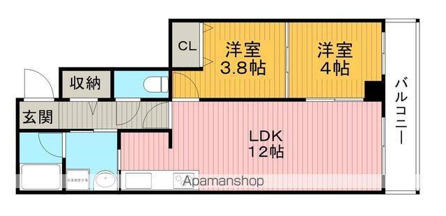 ノーブル上野坂(2LDK/3階)の間取り写真