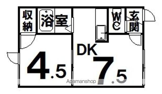 フィメールベガ(1DK/1階)の間取り写真