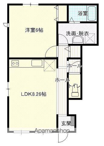 エミュートA棟(1LDK/1階)の間取り写真